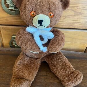 Vintage Knicker Bocker Teddy Bear with White Scarf